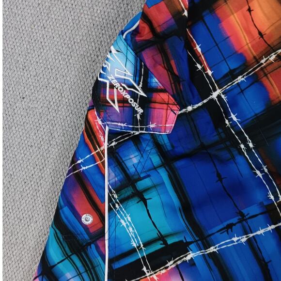 ZeroXposur Swim Trunks Boys Large 14-16 Red/Blue Pattern Drawstring Lined UPF50+ - Picture 3 of 12